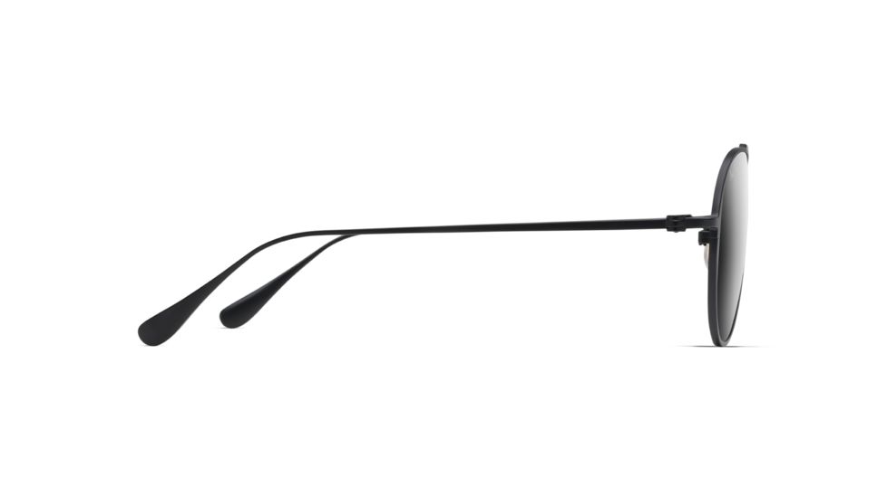 Maui Jim Shallows Polarized Aviator Sunglasses, Black Matte Frame, Neutral Grey Lens, Black Matte 543-2M