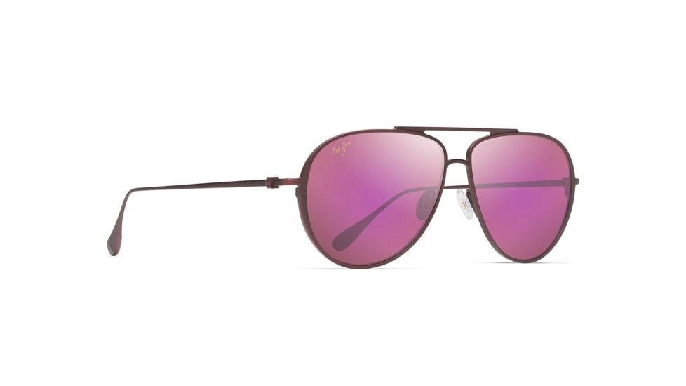 Maui Jim Shallows Polarized Aviator Sunglasses, Matte Brushed Burgundy Frame, Maui Sunrise Lens, Matte Brushed Burgundy P543-07M