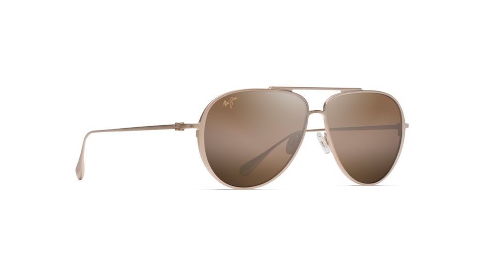 Maui Jim Shallows Polarized Aviator Sunglasses, Satin Gold Frame, HCL Bronze Lens, Satin Gold H543-16A