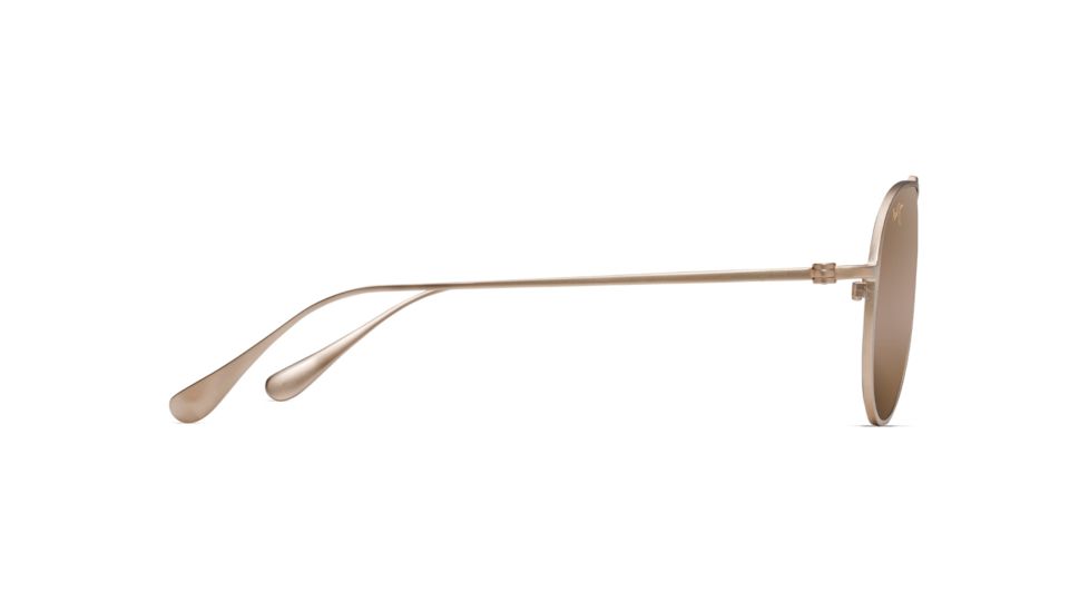 Maui Jim Shallows Polarized Aviator Sunglasses, Satin Gold Frame, HCL Bronze Lens, Satin Gold H543-16A