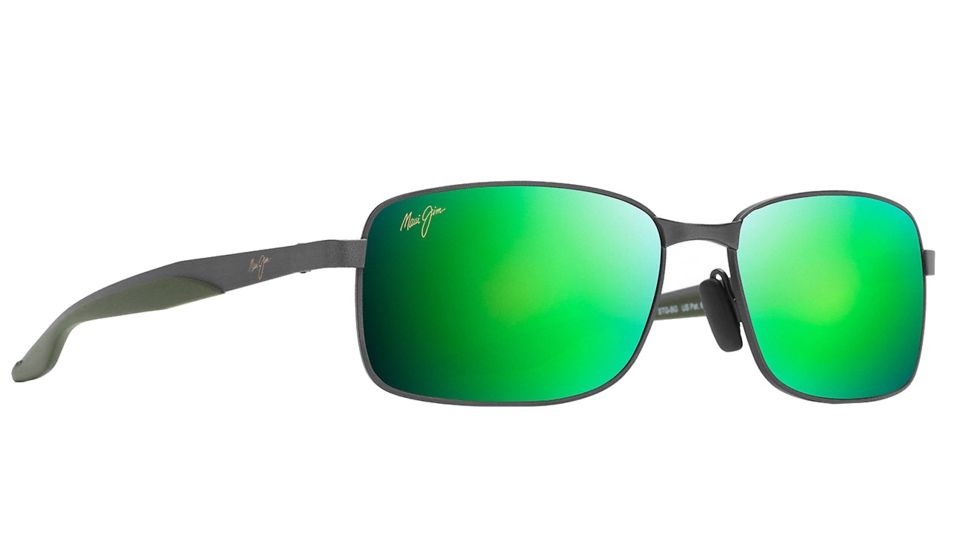 Maui Jim Shoal Sunglasses, Brushed Gunmetal Frame, Maui Green Lens, Polarized, GM797-02F