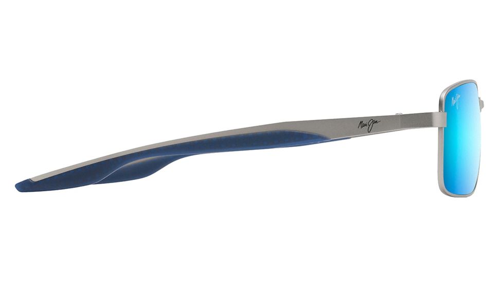 Maui Jim Shoal Sunglasses, Matte Silver Frame, Blue Hawaii Lens, Polarized, B797-17M