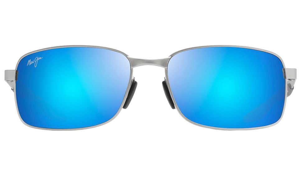 Maui Jim Shoal Sunglasses, Matte Silver Frame, Blue Hawaii Lens, Polarized, B797-17M