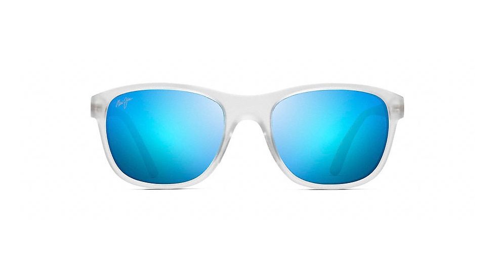 Maui Jim Wakea Polarized Classic  Sunglasses,Frosted Crystal,Blue Hawaii Lens B745-05CM