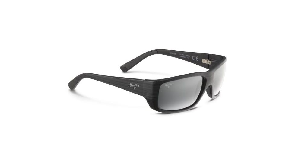 Maui Jim Wassup Sunglasses - Matte Black Wood Grain Frame,Polarized Neutral Grey Lens 123-02W