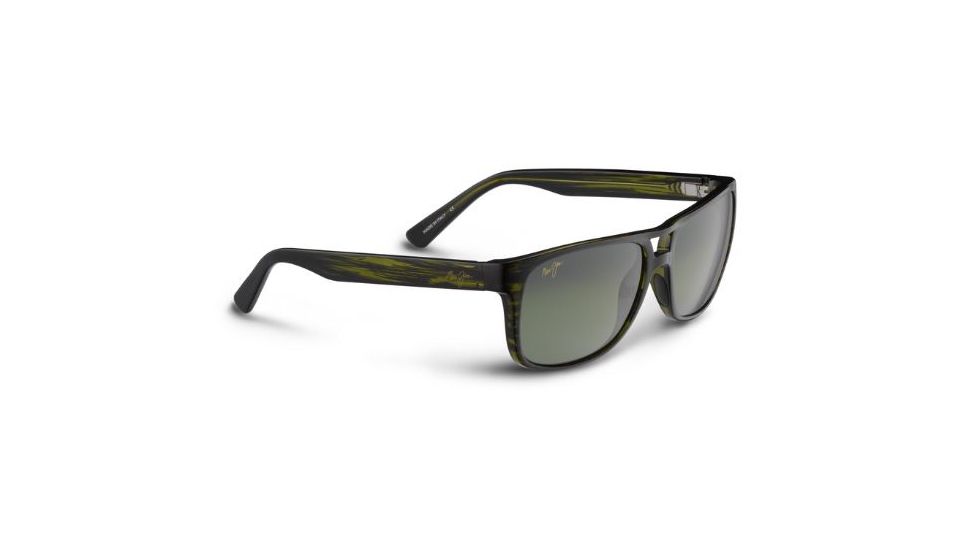 Maui Jim Waterways Sunglasses, Olive Stripe, Maui HT Lenses, Olive Stripe HTS267-15C