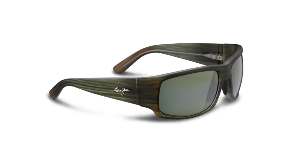 Maui Jim World Cup Sunglasses, Matte Green Stripe Rubber, Maui HT Lenses, Matte Green Stripe Rubber HT266-15MR