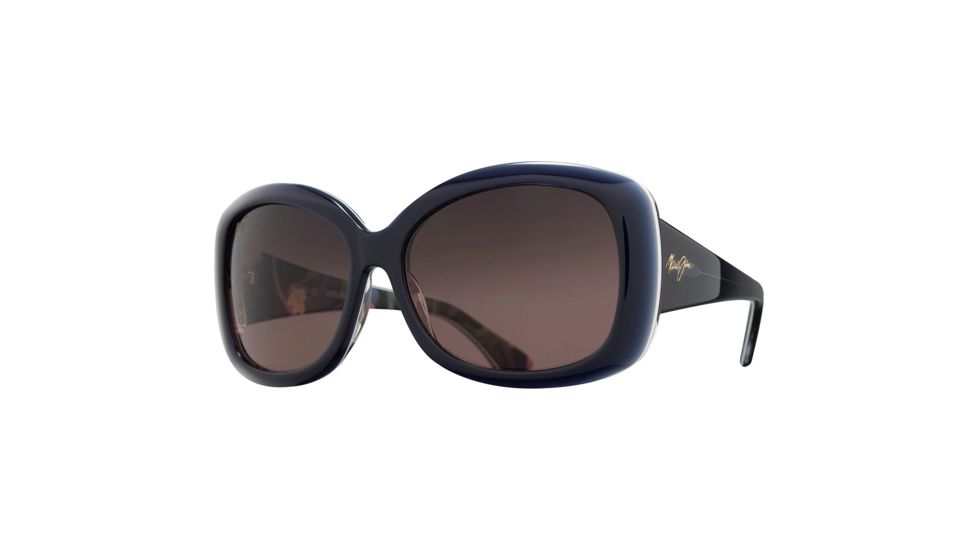 Maui Jim You Move Me Sunglasses,Navy with White Trim &amp; Silk Print Interior,Maui Rose Lens, RS280-52