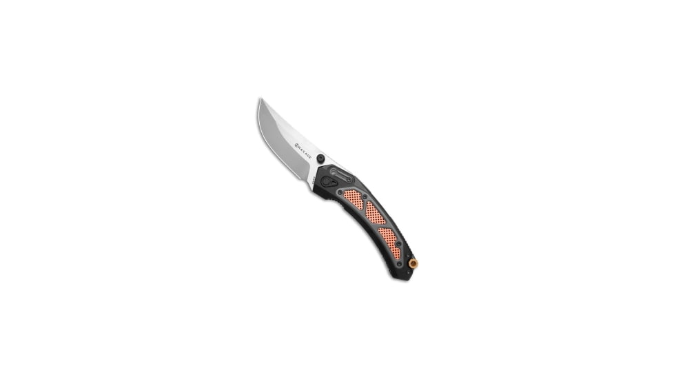Maxace Knives Maxace Blacklight-01 Frame Lock Knife PVD Ti + Copper-Brass Inlays 4.2" Satin, Black, Bohler M390, adult, BHQ-218274