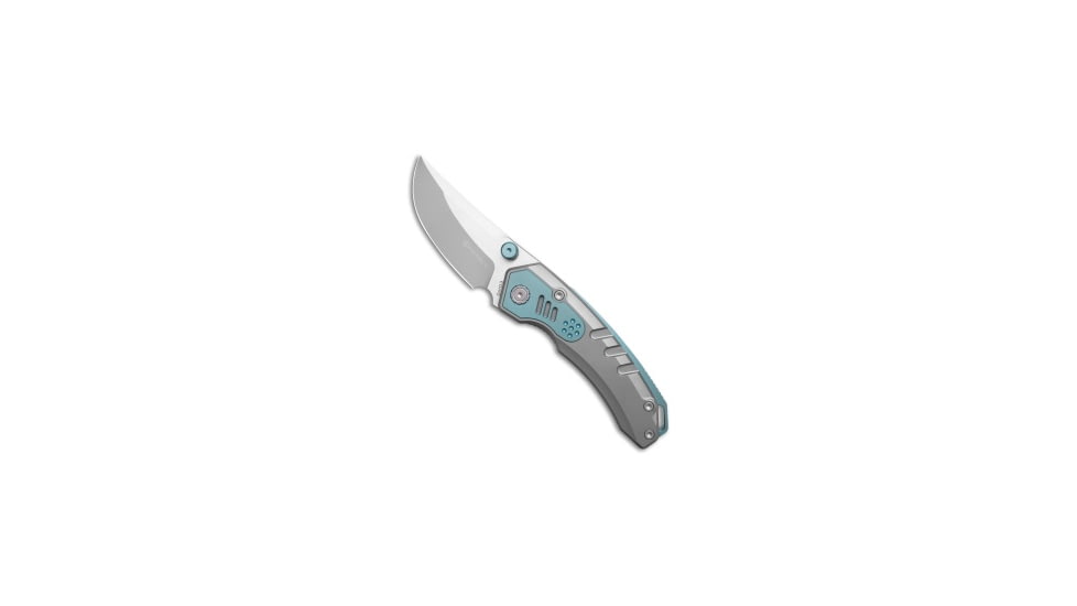 Maxace Knives Maxace Blacklight-02 Frame Lock Knife Ti Blue 4.2" Satin OM03-1-A, Blue/Gray, Bohler M390, adult, BHQ-221341