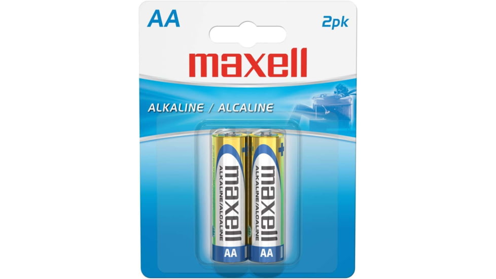 Maxell AA Alkaline Batteries, Gold, 2 pack, 723407 - LR62BP