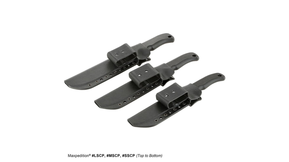 Maxpedition Fixed Blade, Black FRN, Lg Short Clip, Plain MXLSCP