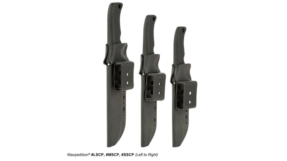 Maxpedition Fixed Blade, Black FRN, Lg Short Clip, Plain MXLSCP