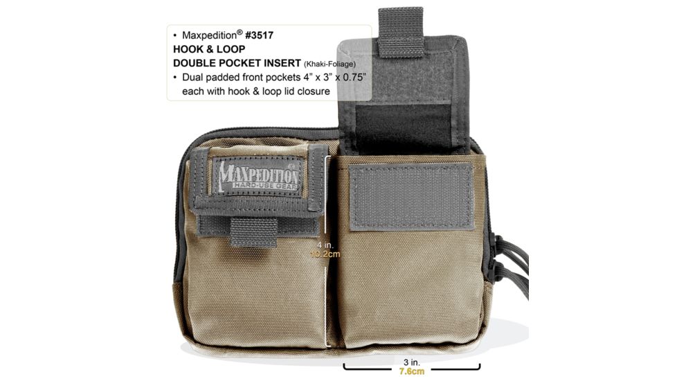 Maxpedition Hook-&amp;-Loop Double Pocket Insert Organizer
