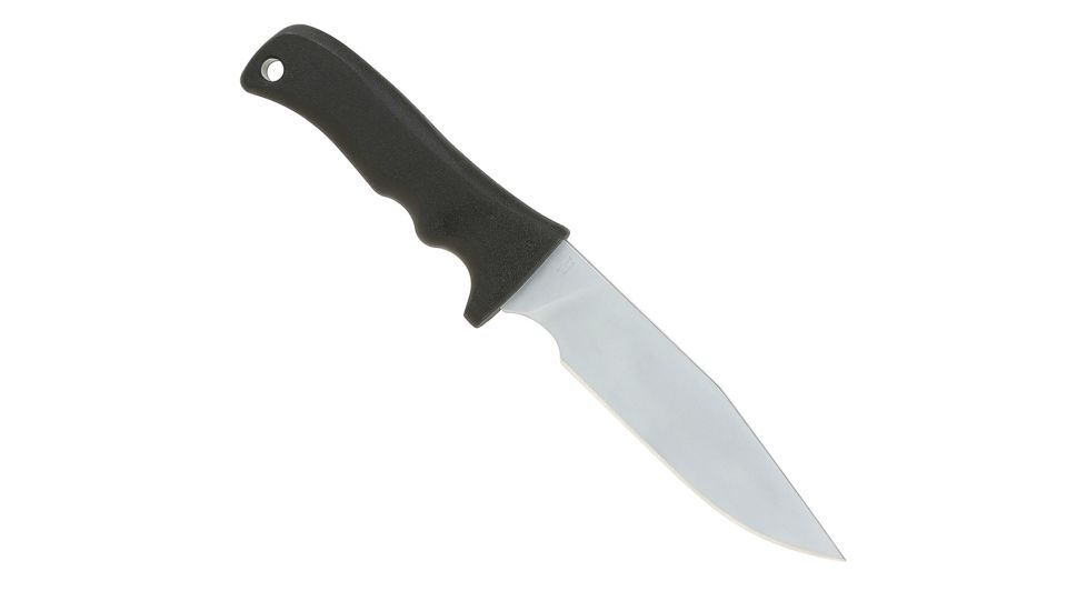 Maxpedition Medium Short Clip Point Fixed Blade Knife,5.5in D2 Tool Steel,Black Nylon Handle MSCP