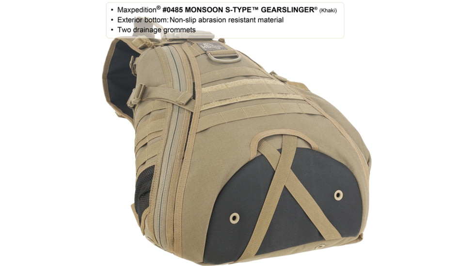 Maxpedition Monsoon S-Type Gearslinger Backpack, Khaki 0485K