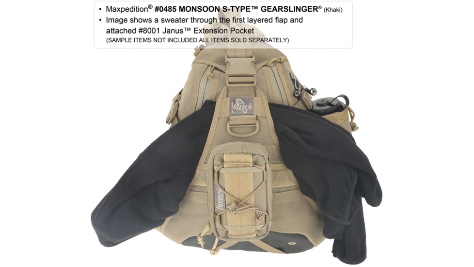 Maxpedition Monsoon S-Type Gearslinger Backpack, Khaki 0485K
