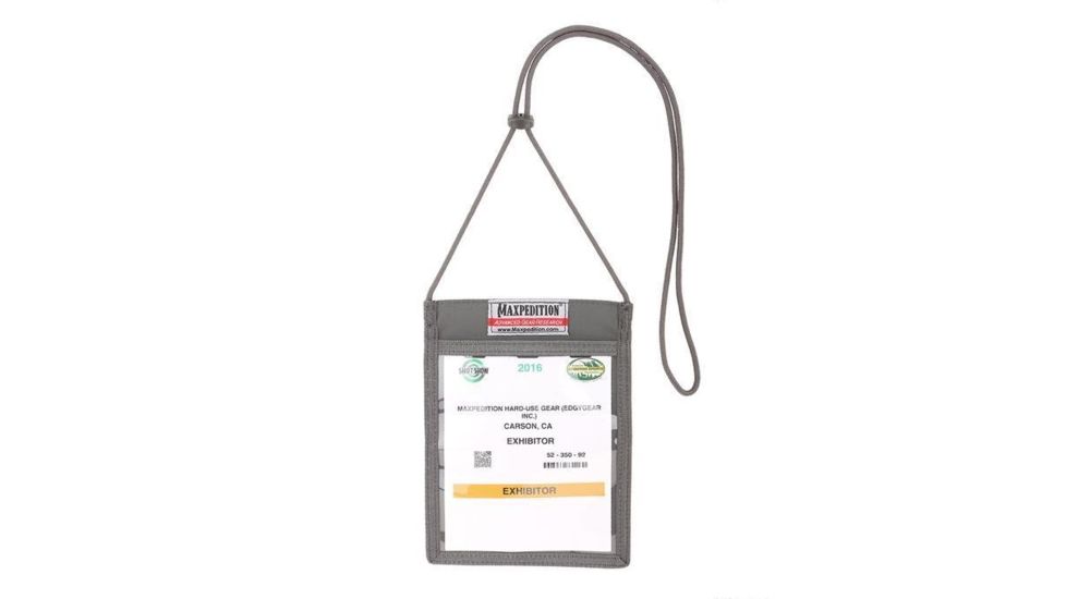 Maxpedition Show Badge Holder,Ballistic Nylon Fabric w/Extra Large Vinyl ID window, Gray SBHGRY