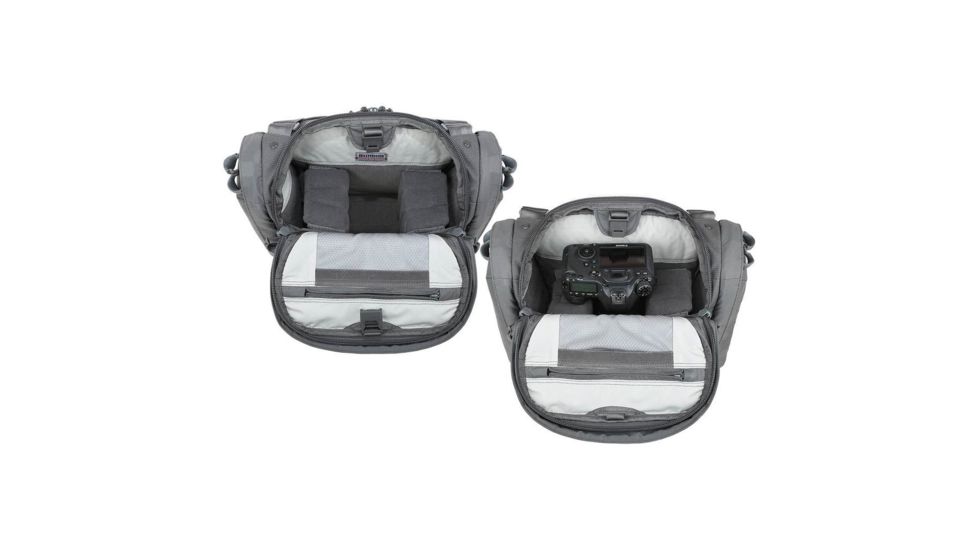 Maxpedition Solstice Camera Shoulder Bag, w/Zipper Flaps for Additional Water/Rain Protection, 13.5 L, Gray STCGRY