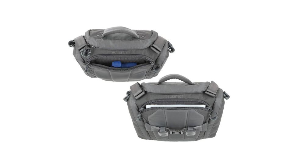Maxpedition Solstice Camera Shoulder Bag, w/Zipper Flaps for Additional Water/Rain Protection, 13.5 L, Gray STCGRY
