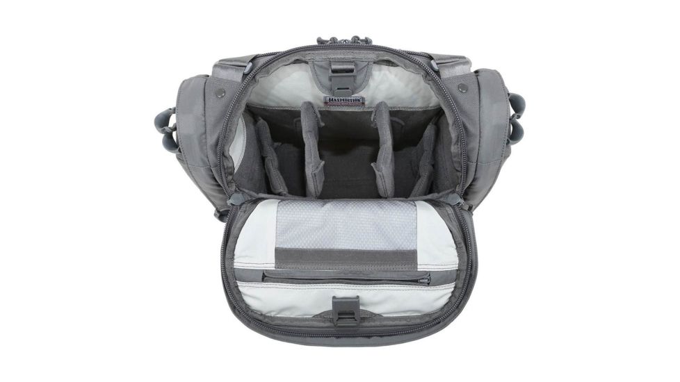 Maxpedition Solstice Camera Shoulder Bag, w/Zipper Flaps for Additional Water/Rain Protection, 13.5 L, Gray STCGRY