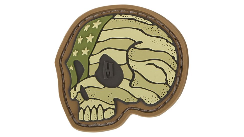 Maxpedition Stars and Stripes Skull Morale Patch,1.6x1.5in,Arid STSKA