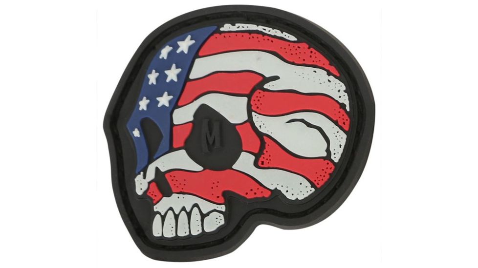 Maxpedition Stars and Stripes Skull Morale Patch,1.6x1.5in,Glow STSKZ