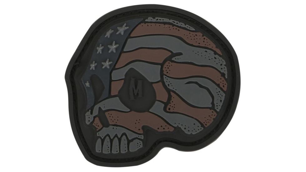 Maxpedition Stars and Stripes Skull Morale Patch,1.6x1.5in,Stealth STSKX