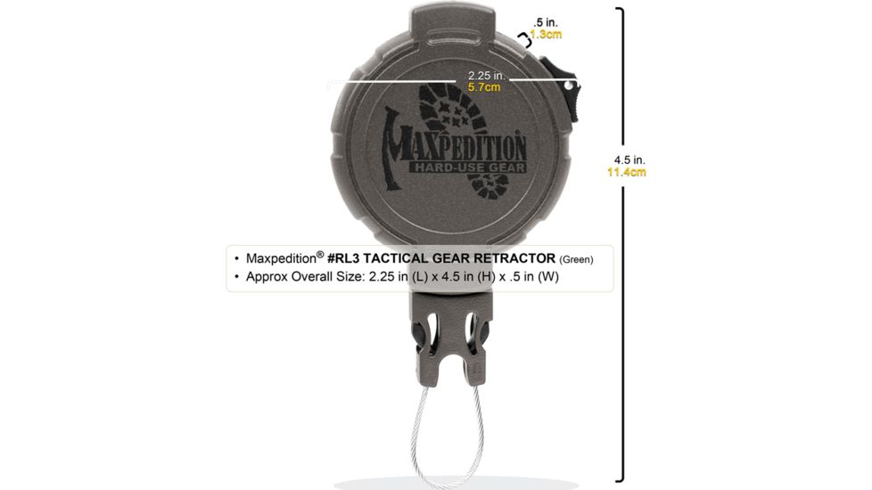 Maxpedition Tactical Gear Retractor Large Clip, Khaki RL3K