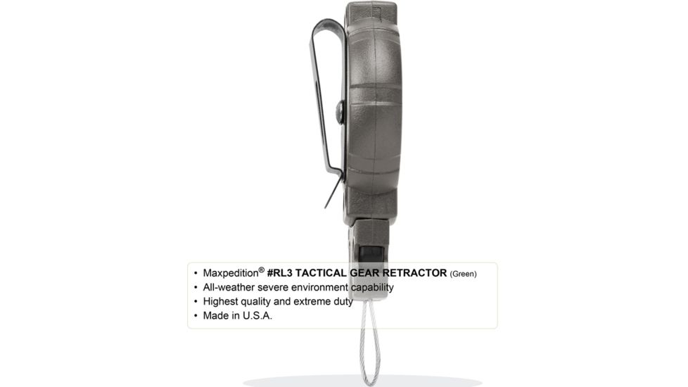 Maxpedition Tactical Gear Retractor Large Clip, Khaki RL3K
