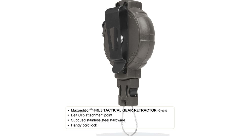Maxpedition Tactical Gear Retractor Large Clip, Khaki RL3K