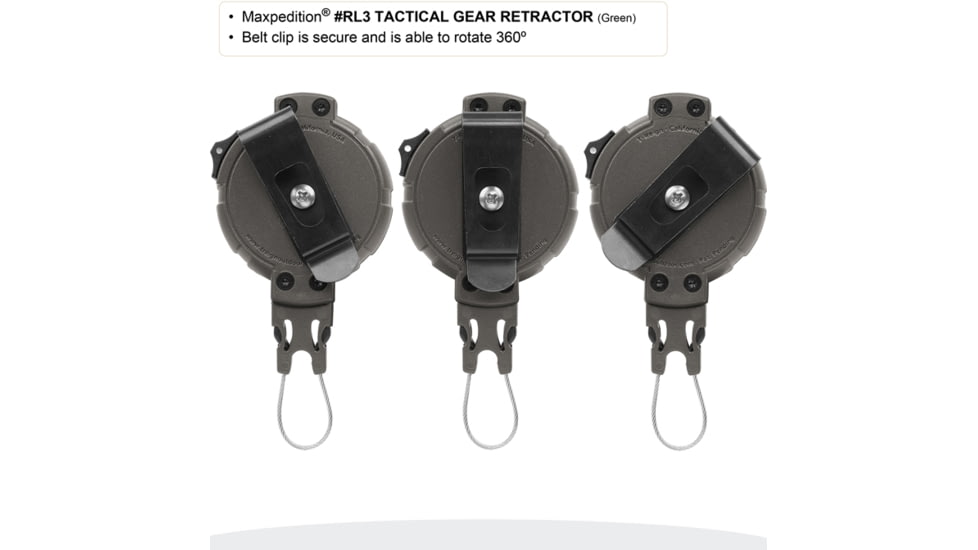 Maxpedition Tactical Gear Retractor Large Clip, Khaki RL3K