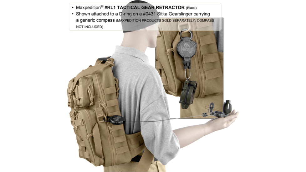 Maxpedition Tactical Gear Retractor Snap Ring, Khaki, Large RL1K