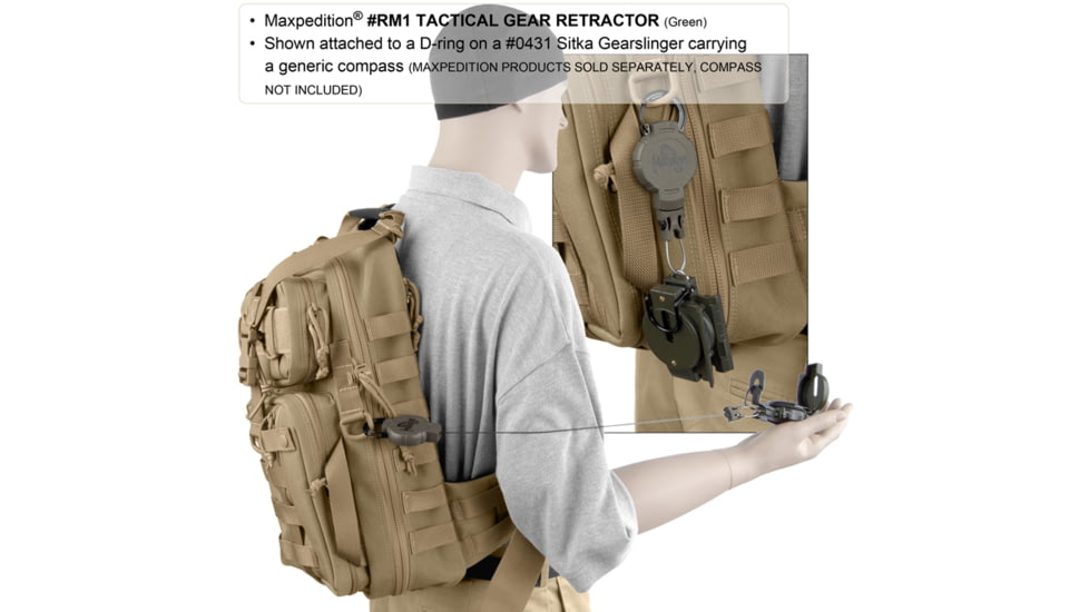 Maxpedition Tactical Gear Retractor Snap Ring, Khaki, Medium RM1K
