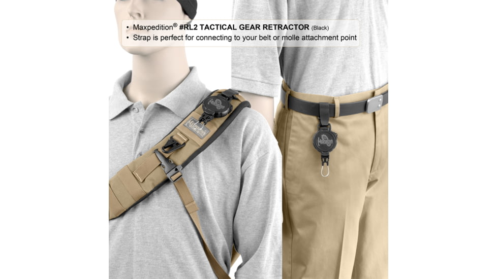 Maxpedition Tactical Gear Retractor Strap, Khaki, Large RL2K