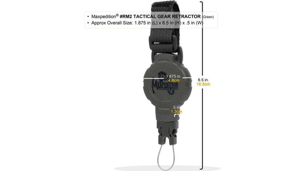 Maxpedition Tactical Gear Retractor Strap, Khaki, Medium RM2K
