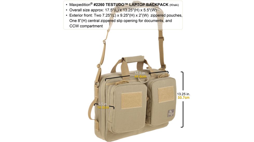 Maxpedition Testudo Laptop Case, Khaki 2260K