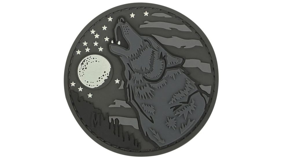 Maxpedition Wolf Morale Patch,2.4x2.4in,Glow WOLFZ