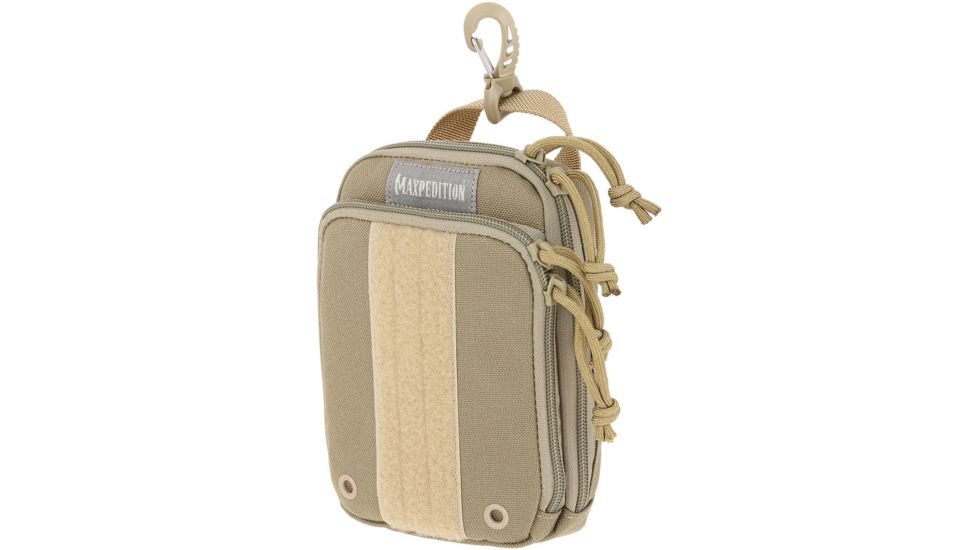 Maxpedition ZipHook Medium Pocket Organizer 5in x 1.75in x 7in, Khaki, Medium PT1536K