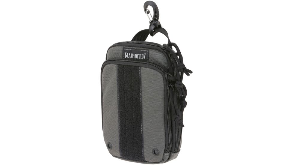 Maxpedition ZipHook Medium Pocket Organizer 5in x 1.75in x 7in, Wolf Gray, Medium PT1536W