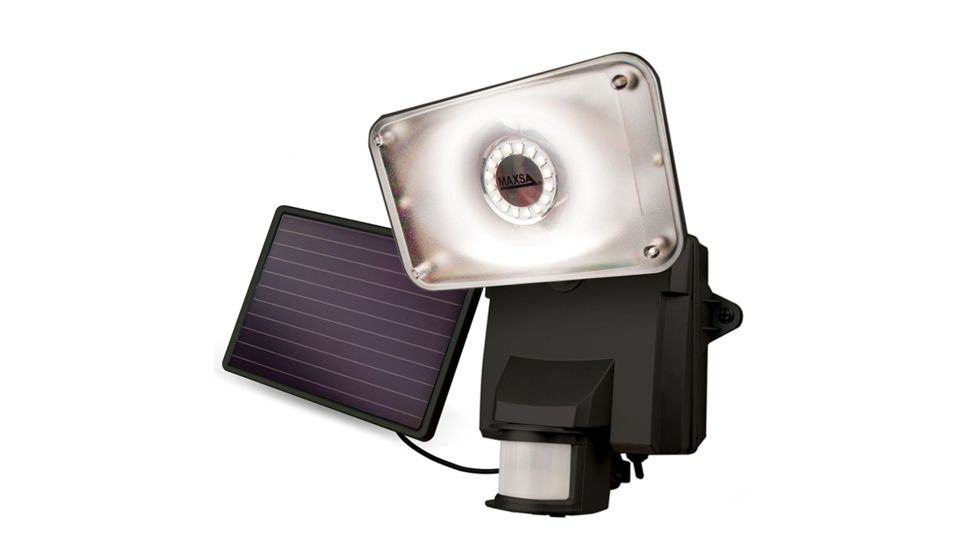 MAXSA Solar-Powered LED Security Floodlight -, Black 44641