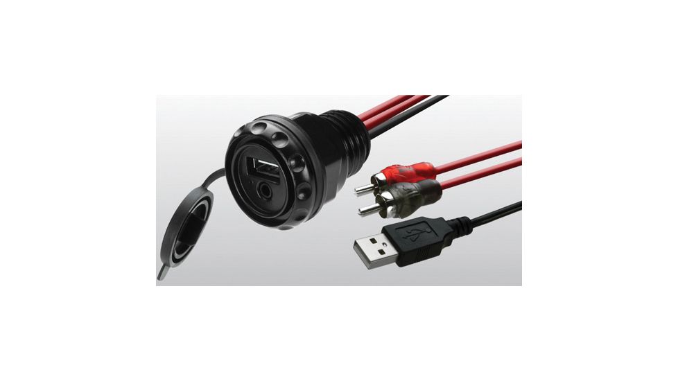 MB Quart Waterproof Dash Mounted USB &amp; 3.2mm with Rca &amp; USB Extension Cable For Gmr1, Black PSAP2