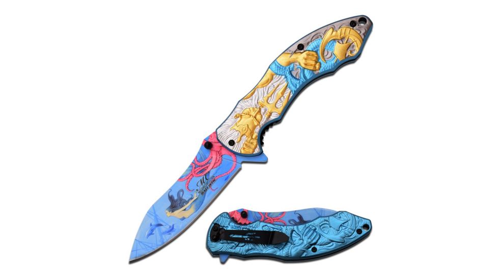 MC Masters Collection Folding Blade, 3.75in, Stainless Steel Blade, 4 Color Anodized Aluminum Handle MC-A027GD