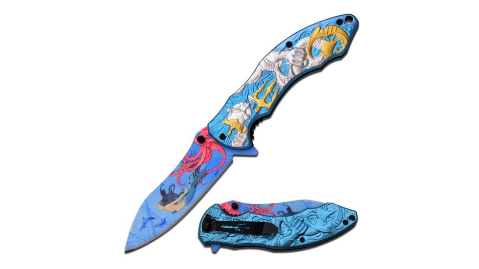 MC Masters Collection Folding Blade, 3.75in, Stainless Steel Blade, 4 Color Anodized Aluminum Handle MC-A027SL