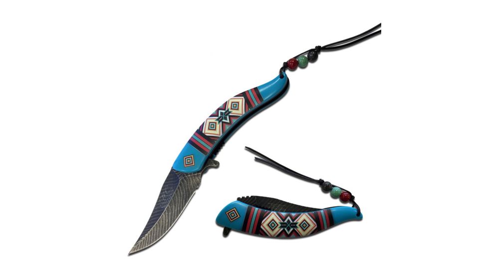 MC Masters Collection Folding Blade, 5in, Stainless Steel Blade, Blue Nylon Fiber Handle MC-A023BL