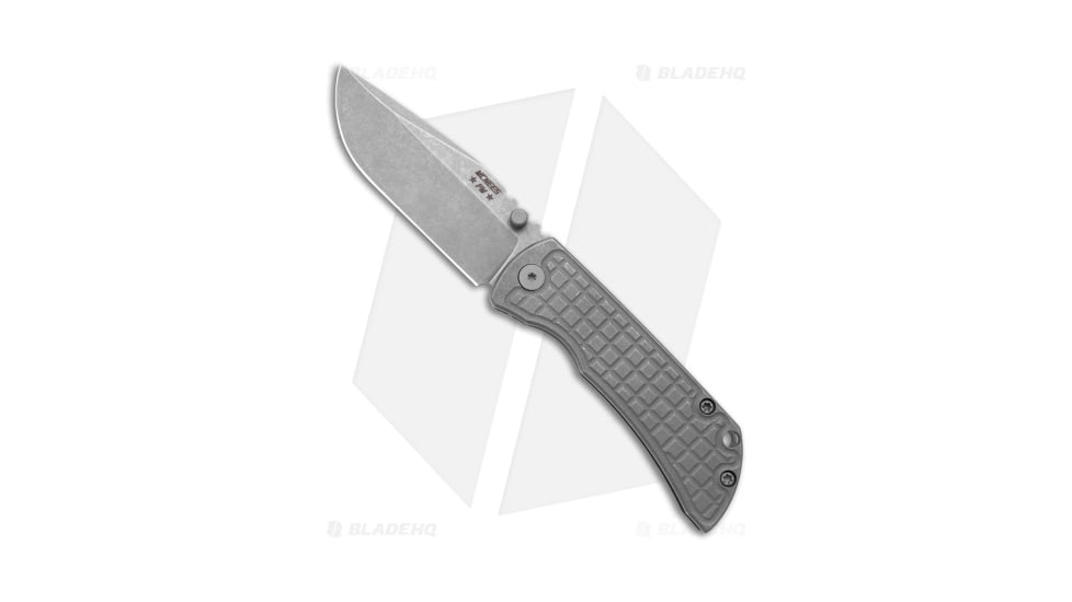 McNees Knives MAC2 Automatic Folding Knife, 3.00in, CPM MagnaCut, Drop Point Blade, Titanium, Gray Handle, Frag Atomic Stonewash, Gray/Gray, 6.65 inch, BHQ-185566