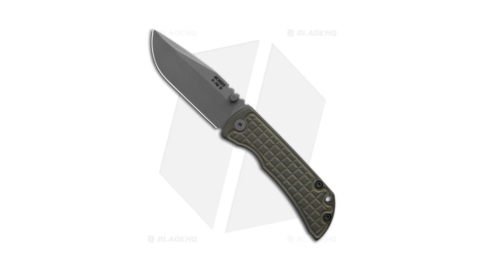 McNees Knives MAC2 Automatic Folding Knife, 3.00in, CPM MagnaCut, Drop Point Blade, Titanium, Green Handle, Frag Ti, Green/Gray, 6.65 inch, BHQ-194117