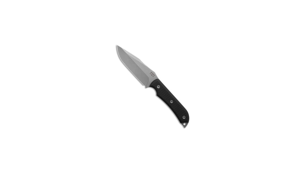 Mcnees McNees Knives Agent Fixed Blade Knife Black G-10 4.25" Stonewash, Black, CPM 3V, adult, BHQ-235986