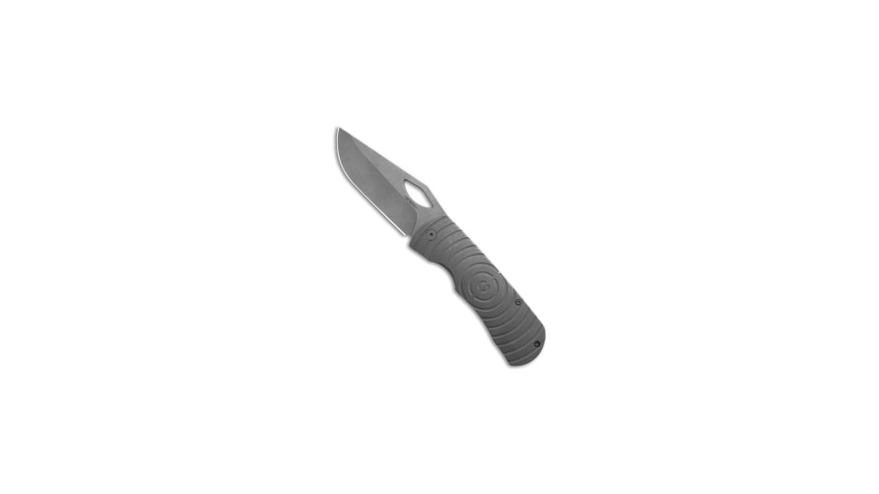 Mcnees McNees Knives Dixon Frame Lock Knife Stonewashed Shockwave Titanium 3.75" SW, Gray, CPM MagnaCut, adult, BHQ-235963