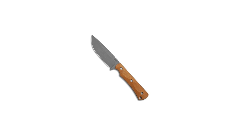 McNees Knives Ridge Runner Fixed Blade Knife, 3.70in, CPM 3V, Drop Point Blade, Brown Handle, Brown/Gray, 8.20 inch, BHQ-211916